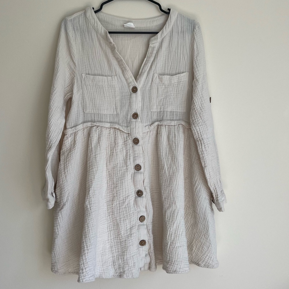 Boho Long Sleeve Smock Dress